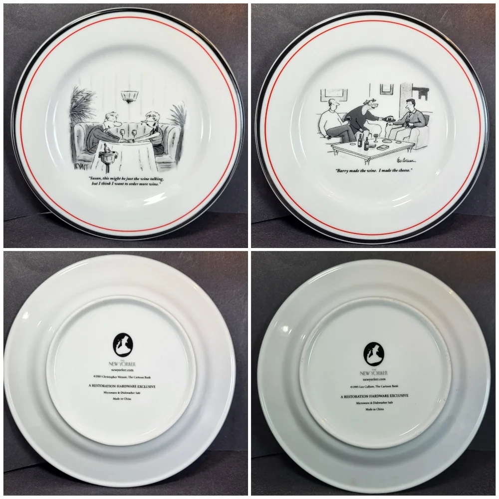 Restoration Hardware The New Yorker Cartoon Cheese PLATES 8